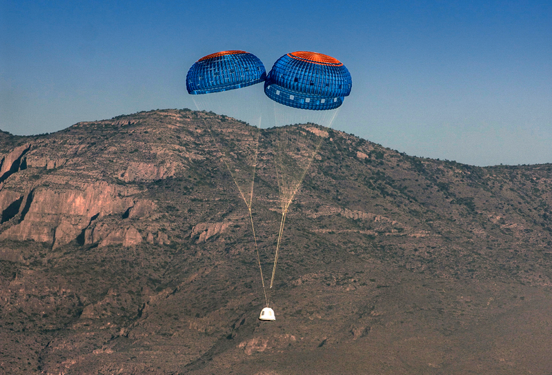 New Shepherd’s parachute system (Image: Blue Origin)